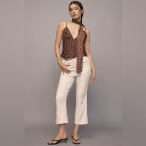 Anthropologie Maeve Linen 70s Slim Crop Pants